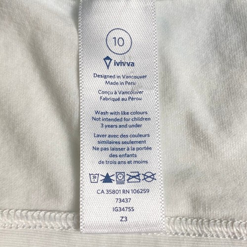 Ivivva Lululemon Cut Out Back Shirt T-shirt Girls 10 Crewneck White Aqua Blue - Picture 8 of 9