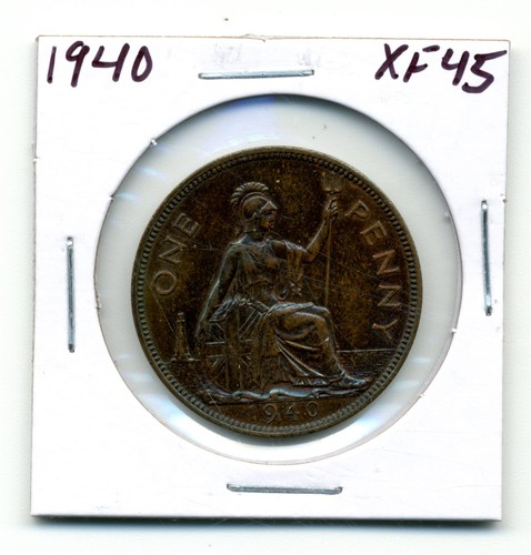 Great Britain. One Penny. 1940 choice Extra Fine lustrous steel with red - Picture 1 of 2