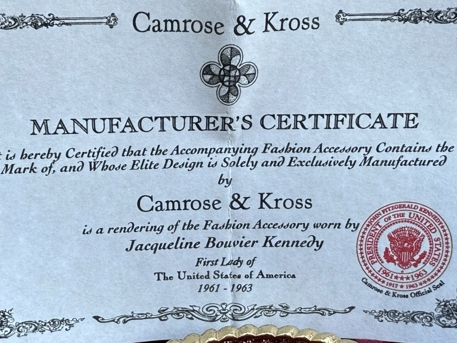 JBK Camrose & Kross Jackie Kennedy Blue Enamel Gold Tone Rhinestone Bracelet Vtg