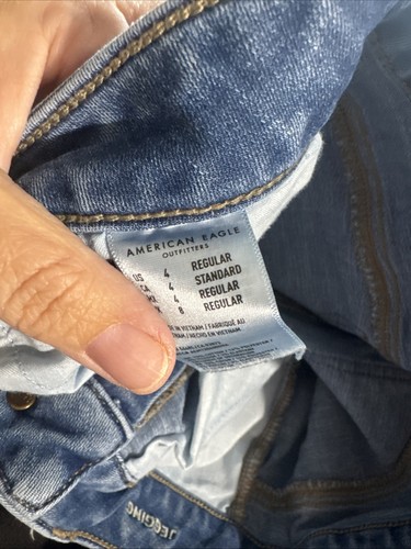 Women’s Size 4 Blue Denim Jeans Next Level Stretch By American Eagle - Picture 10 of 14