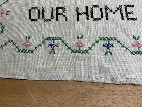 Lot Of 2 Cross Stitch Samplers Serenity Prayer & God Bless Our Home Completed - Picture 3 of 14