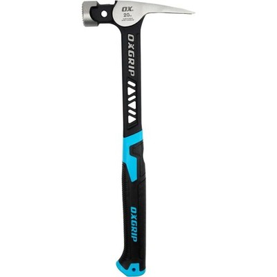 Ox Tools 20 Oz Steel Head Framing Hammer With Ergonomic Non-Slip Grip Handle