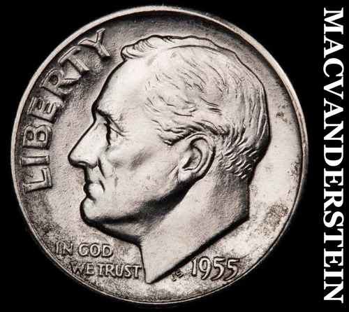 1955-D Silver Roosevelt Dime - Choice Gem Brilliant Unc  Lustrous  #G7775