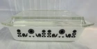 Vintage Pyrex Black Rooster Space Saver Casserole 2 Quart Dish with Lid NiceCond