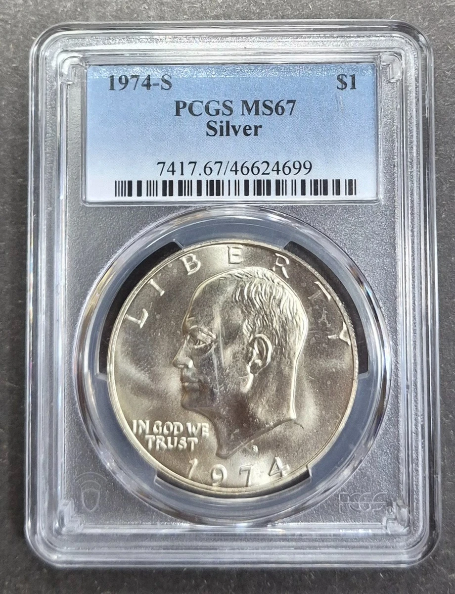 25+ PCGS Certified MS 67 Graded 1974 Eisenhower Dollars (1971-1978
