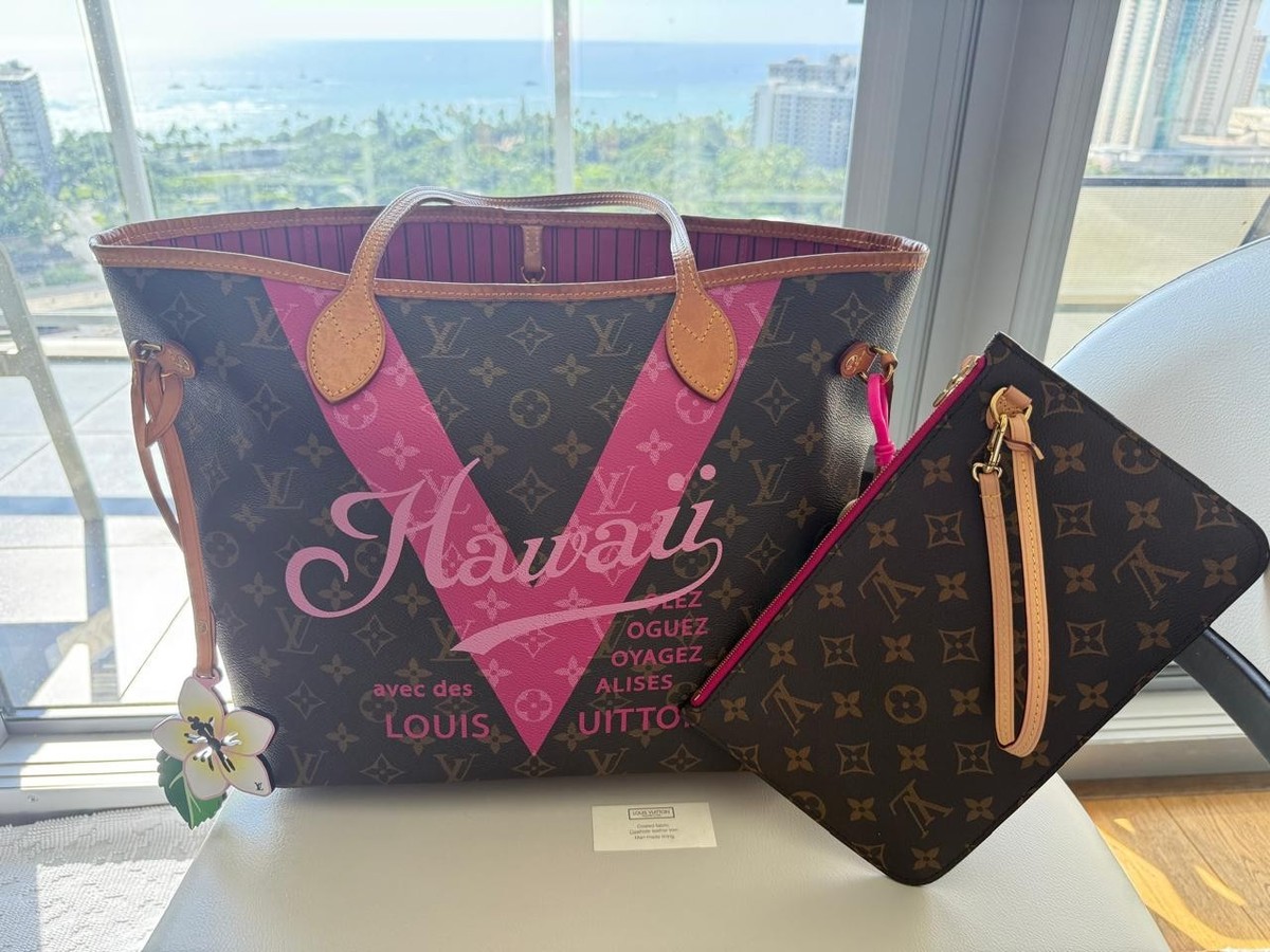 LOUIS VUITTON ダミエ　ポルトクレ パディッド ウィンドウローズ Louis Vuitton Waikiki Neverfull MM bag MM Pondichery Hot Pink