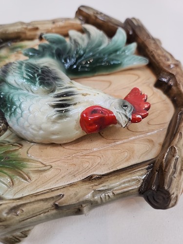 Tilso Rooster Hanging Wall Plaque #2961 Japan 3D Ceramic 7" - Picture 7 of 7