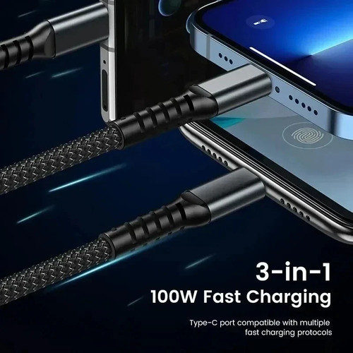 Transparent 3-in-1 Luminous Super Fast Charging Cable USB Cable Fast Charging UK - 第 4/19 張圖片