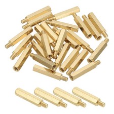 M4 Brass Hex Standoff, 25 Pcs PCB Motherboard Spacer Screw, Gold (M4 x 25mm+6mm)