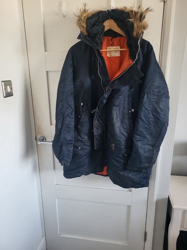 Golden Fleece Jacket Flying Mans Type N-3B Real Fur Size Large USAF—SEE PHOTOS - Picture 2 of 3
