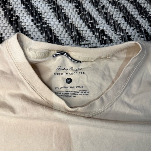 Porter & Ash Beige Performance Tee | Size M | Minimalist Preppy - Picture 2 of 2