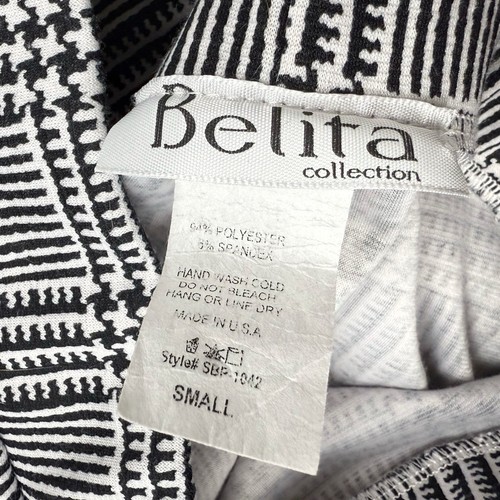 Belita Collection Women's Side Striped Plaid Skinny Pants Black & White Size S - Picture 6 of 8