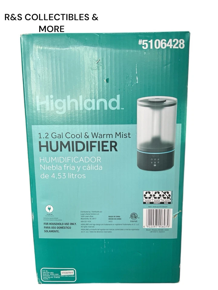 Highland 1.2 Gallon  Cool Mist And Warm Mist Humidifier  5106428 - Image 4 of 4