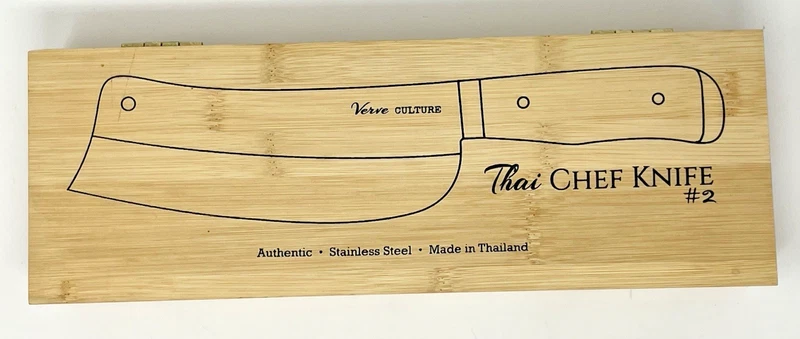 Verve Culture Thai chef knife in a bamboo box