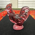 Fenton Mullberry Pink To Purple Rooster Chicken LARGE Figurine Art Glass RARE