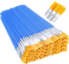 100Pcs Small Paint Brushes Bulk, Flat Top Acrylic Classroom Brush for Kids Mini