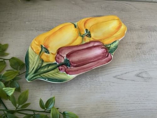 VINTAGE 1990 KERAMIK SERVICE SCHALE PAPRIKA MADE IN ITALY - Bild 1 von 5