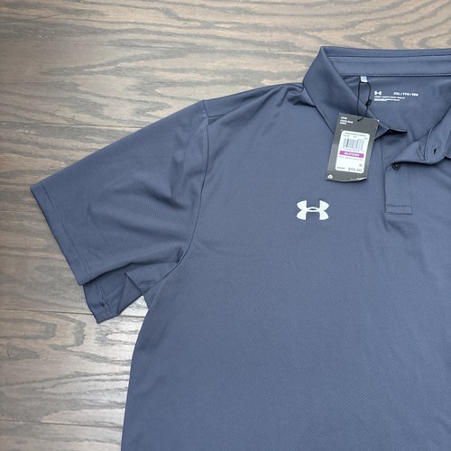 Neu mit Etikett Under Armour The Performance Polo kurzärmliges graues Golf-Poloshirt 2XL $ 55 - Bild 5 von 12