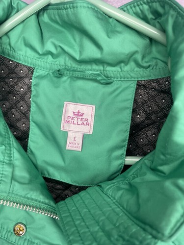 Peter Millar Quilted Puffer Jacket Green w Belt Cold Weather Women’s Size Large - Picture 5 of 9