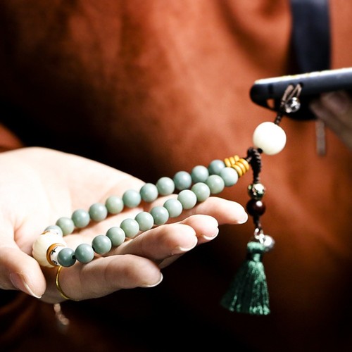 Chinesischen Stil literarischen kurze Quaste Telefon hängende Kette Lanyard - Afbeelding 11 van 12