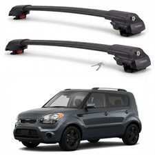 Roof Rack Cross Bars For Kia Soul 2010-2013 Aluminum Black Pair