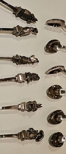 vintage Beatrix Potter Silver Plated Sculpted 12 pc. Spoon Collection free ship - Picture 3 of 24