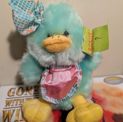 RARE Sanrio Easter Pastel Duckling Chick Stuffed Plush Hello Kitty 2002 Bib Hat - Picture 8 of 8