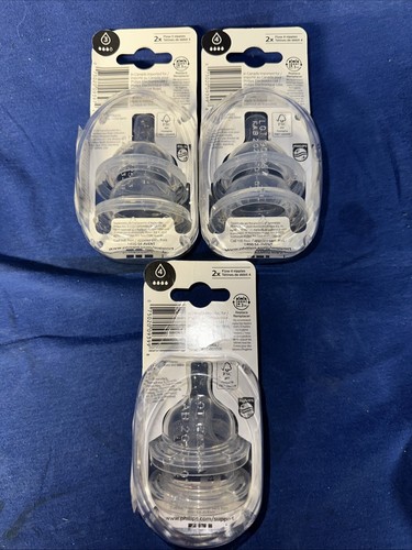 3 Packs Philips Avent Medium Flow Anti-Colic Baby Bottle Nipple 3M+ 2X Flow - Picture 2 of 2