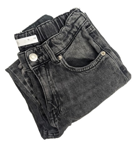 Jeans ZARA Denim Edition Relaxed Baggy Fit Grigio Antracite Denim Ragazza Taglia 10 - Foto 4 di 5