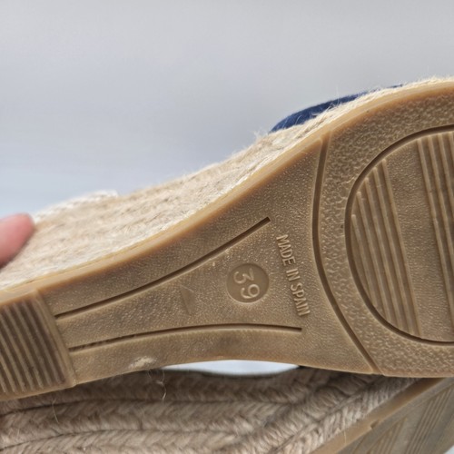 Kanna Damen Sandale Riemchen Keilabsatz Espadrille 4207 blau Wildleder hellbraun Gr. 39 / 8 - Bild 7 von 8