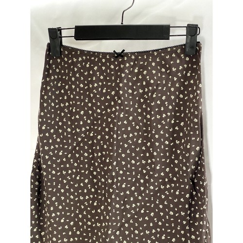 BRANDY MELVILLE Women's Brown Floral Lace-Trim Knee Length Skirt SZ OS - Picture 3 of 7