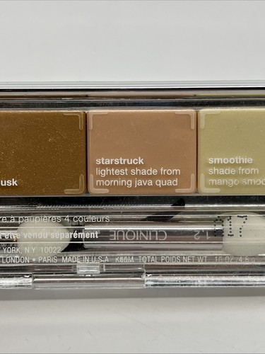 Clinique All About Shadow Quad Olive Martini Dusk Starstruck Smoothie Cover Flaw - Picture 9 of 10