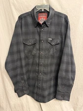 Dixxon Flannel Co. Men’s “The Phantom” Long Sleeve Black/ Red Flannel Shirt, XL
