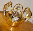 Vintage Crystal and Gold Plate Tea Light or Votive Candle Holder LYCENTA Opulent
