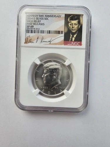 SILVER 2014 D SP 69 KENNEDY HALF DOLLAR GRADED NGC 50C D MINT SILVER COIN
