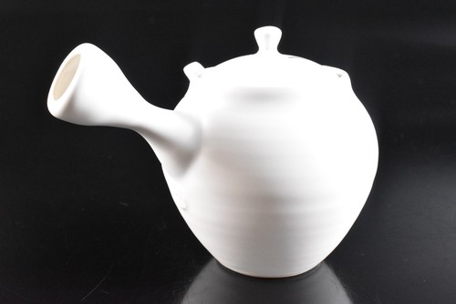 U1367: TETERA japonesa Banko-ware esmalte blanco flor mufla pintura, automática - Imagen 2 de 9