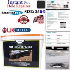 25kg Instant Pot Hole Repairer Cold Lay Asphalt Concrete Repair Compound - Black