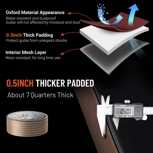 BESTER Gitarrenkoffer weich gepolstert Akustik verdickt wasserdicht Klassikkoffer Gig🎸 - Bild 17 von 23
