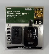 Remote Controlled COUNTDOWN TIMER 2 outlets 7 on/off settings Prime 0736448