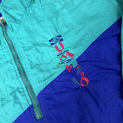 Vintage Umbro Windbreaker Track Jacket Mens XL Green Full Zip Soccer Rare 90s 80 - Picture 3 of 17