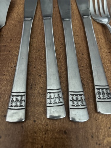 Utica Richfield Besteck Silberbesteck Butterknofe 4 Knoves 4 Salatgabeln Korea - Bild 2 von 7