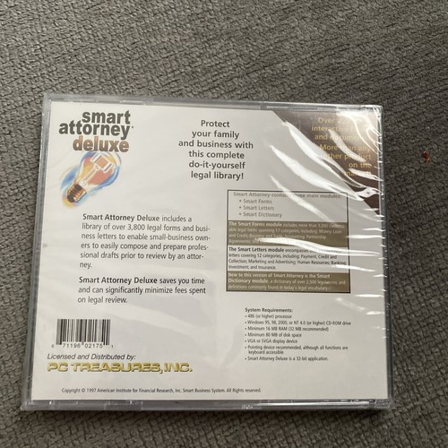 Smart Attorney Deluxe 8.0 PC CD print custom legal law forms documents templates - Afbeelding 2 van 5