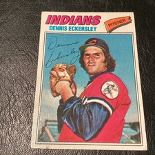 Dennis Eckersley 1977 Topps #525 Cleveland Indians Paper Loss HOF Baseball Card