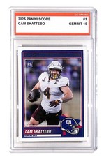 Cam Skattebo 2025 Panini Score NFL Rookie #1 Graded Gem Mint 10