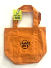 Trader Joe’s Mini Canvas Tote Bag Orange Halloween Limited Edition NWT