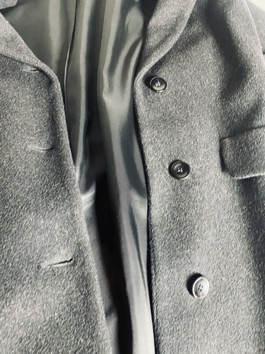 Forecaster of Boston Wool Cashmere Black Long Overcoat Trench Vintage - Size 8 - Picture 2 of 6