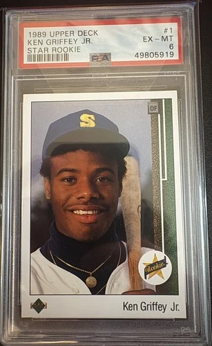 1989 Upper Deck Star Rookie #1 Ken Griffey Jr Mariners RC HOF PSA 6 EX-MT
