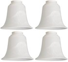Marbleized Glass Bell Shade 2 1/4" Fitter for Ceiling Fan Light Kit Set of 4