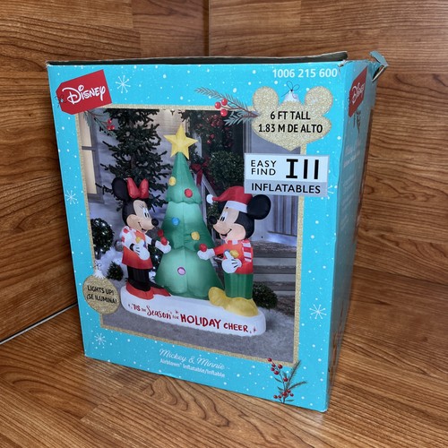 Disney Gemmy 6 pies Mickey & Minnie escena de Navidad inflable soplado por aire - Imagen 4 de 9