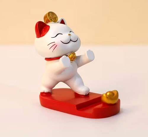 1 Stück Maneki Neko Glückskatze tritt Bein Kätzchen Statue Handy und Tablet Ständer - Bild 12 von 19